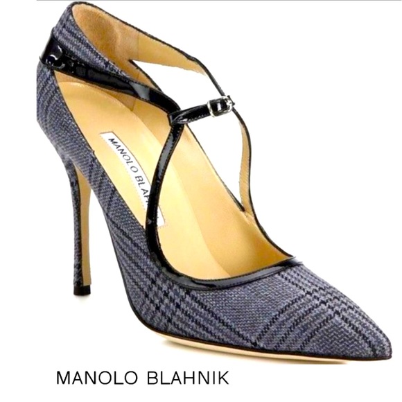 Manolo Blahnik Mistery Plaid Heels 